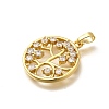 Rack Plating Brass Micro Pave Cubic Zirconia Pendants KK-L226-051G-04-2