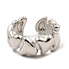 Rack Plating Brass Heart Open Cuff Rings for Women RJEW-G294-05P-2