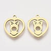 201 Stainless Steel Puppy Pendants X-STAS-S110-054G-1