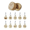 20Pcs 10 Style Round Wood Locking Stitch Markers TOOL-WH0057-003-1