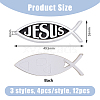 SUPERFINDINGS 12Pcs 3 Styles Acrylic Jesus Fish Waterproof Car Stickers DIY-FH0006-25A-2
