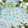64Pcs 16 Styles Natural Mixed Gemstone Flower Charms PALLOY-FH00140-4