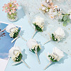 CRASPIRE 8Pcs Cloth Rose Flower Boutonniere Brooch with Rhinestone AJEW-CP0001-79A-7