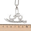 304 Stainless Steel Arabic Pendant Box Chain Necklaces for Women Men NJEW-R013-04P-5