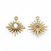 Brass Cubic Zirconia Charms KK-T032-017G-1