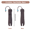 SUPERFINDINGS 4Pcs 4 Styles Wood Bookmarks AJEW-FH0004-72-2