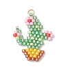 Beaded Cactus Charms PALLOY-MZ00455-1