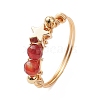 4Pcs 4 Styles Natural Gemstone Finger Rings RJEW-TA00226-3