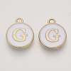 Golden Plated Alloy Enamel Charms sgENAM-SZ0001-25A-G-1