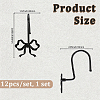 12Pcs Iron with Zinc Alloy Shower Curtain Hook FIND-SP0005-76EB-2