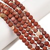 Frosted Natural Red Jasper Beads Strands G-C270-M01-6mm-1