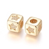 Brass Micro Pave Cubic Zirconia European Beads ZIRC-G162-14G-07-2