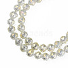 Electroplate Transparent Glass Beads Strands EGLA-N002-34A-C04-3