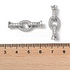 Rack Plating Brass Pave Clear Cubic Zirconia Fold Over Clasps KK-M264-14P-4