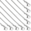 SUNNYCLUE 12Pcs 304 Stainless Steel Round Snake Chain Necklaces NJEW-SC0001-05-1