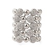 Brass Micro Pave Clear Cubic Zirconia Open Cuff Rings RJEW-A046-12P-2