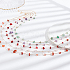 ANATTASOUL 5Pcs 5 Style Natural Mixed Gemstone Chips Beaded Necklace for Women NJEW-AN0001-14-7