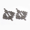 Antique Silver Tibetan Style Rhombus Chandelier Component Links for Dangle Earring Making X-EA9734Y-NF-4