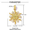 Brass Micro Pave Clear Cubic Zirconia Pendants CU-OY001-71G-2