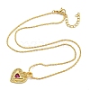 Brass Pave Cubic Zirconia Peach Heart Pendant Necklaces for Women NJEW-Q346-03G-02-2