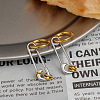 Two Tone 304 Stainless Steel Hoop Dangle Earrings for Women HI0362-1-2