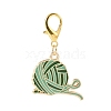 Yarn Ball Alloy Enamel Pendants Decorations HJEW-JM00829-1