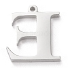 Tarnish Resistant 304 Stainless Steel Letter Pendant Rhinestone Settings STAS-J028-01E-2