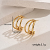 Stainless Steel Hollow Vintage Chic C-shaped Stud Earrings for Autumn Winter XD2465-1-6