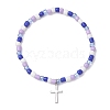 Adjustable Glass Beaded Charm Bracelets BJEW-JB13287-3