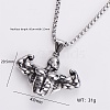 Gothic 316 Surgical Stainless Steel Pendant Box Chain Necklaces for Men ZF3615-8-1