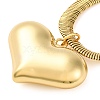 Brass Heart Pendant Necklaces NJEW-S009-02G-2