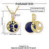 Brass Micro Pave Clear Cubic Zirconia Pendants CU-OY001-55G-2