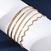 5Pcs 304 Stainless Steel Bangle Set for Women BJEW-S162-01C-G-3