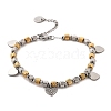 Punk Style 304 Stainless Steel Column Link Charm Bracelets for Women BJEW-C089-14GP-4