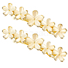 3Pcs Flower Alloy Cat Eye Hair Barrettes PHAR-BBC0001-01-1