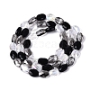 Electroplate Imitation Jade & Opaque & Transparent Glass Beads Strands EGLA-Q135-6x8MM-01H-3