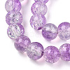 Transparent Crackle Baking Paint Glass Beads Strands LS-DGLA-T003-01B-10-3