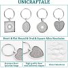 Unicraftale 1 Set Heart & Flat Round & Oval & Square Alloy Keychains KEYC-UN0001-11-5