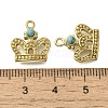 304 Stainless Steel Pave Synthetic Turquoise Charms STAS-U027-09G-02-3