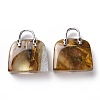 Synthetic Tigerskin Glass Brass Pendants KK-E274-01P-017-2