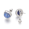 Natural Dyed Lapis Lazuli Stud Earrings EJEW-F162-H03-3