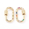 Brass Micro Pave Cubic Zirconia Screw Carabiner Lock Charms LS-ZIRC-L093-58B-G-2