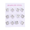 Cubic Zirconia Stud Earrings EJEW-G267-04P-1