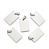 Non-Tarnish 201 Stainless Steel Rectangle Mirror Polished Finish Stamping Blank Tag Pendants LS-STAS-S030-01-2