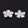 5-Petal Flower ABS Plastic Imitation Pearl Bead Caps X-OACR-R016-21-2