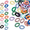 HOBBIESAY 120Pcs 15 Colors Spray Painted Acrylic Linking Ring OACR-HY0001-01-1