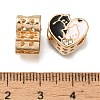 Rack Plating Alloy Enamel European Beads PALLOY-A009-21G-2