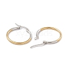 Two Tone 201 Stainless Steel Hoop Earrings with 304 Stainless Steel Pins for Women EJEW-B016-03A-2
