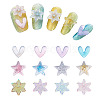 Cheriswelry 240Pcs 3 Style 3D Star & Heart & Flower/Windmill with Glitter Powder Resin Cabochons MRMJ-CW0001-01-9