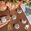 CRASPIRE 5 Styles Flower & Leaf Plastic Clay Pressed Molds DIY-CP0010-31-3